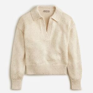 NWT‎ J. Crew Women's Holiday gold sequin polo collared sweater S